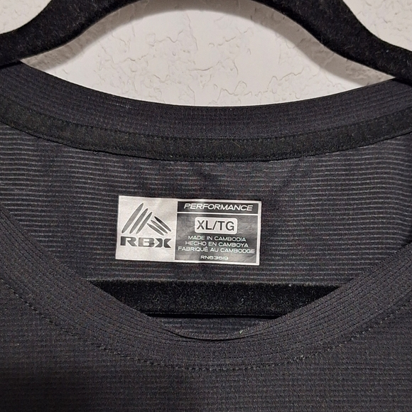 RBX Performance Activewear T-Shirt Mens XL Black Athletic Gym Training Tee - Picture 4 of 6